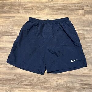 Vintage 90s Blue Athletic Swim Shorts Lightweight Breathable